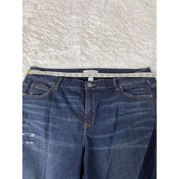 Lane Bryant Blue Jeans Skinny Girlfriend Mid Rise Womens Size 22 Distressed - Picture 7 of 14